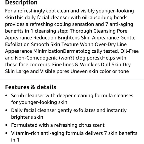 Olay Total Effects 7-in 1 Anti-Aging Cleanser Refreshing Scrub, Citrus 6.5 Oz - Picture 5 of 5